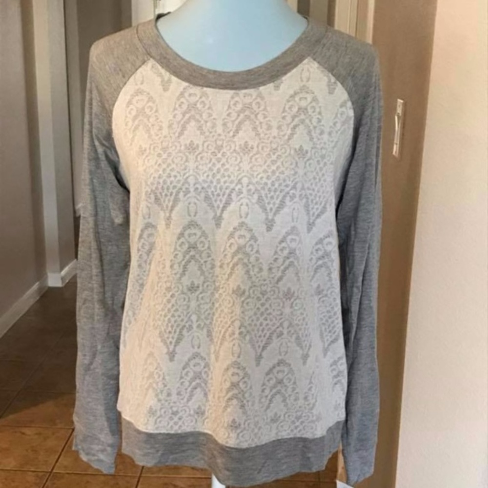 NWT Alfani lace pajama lounge top gray Smal